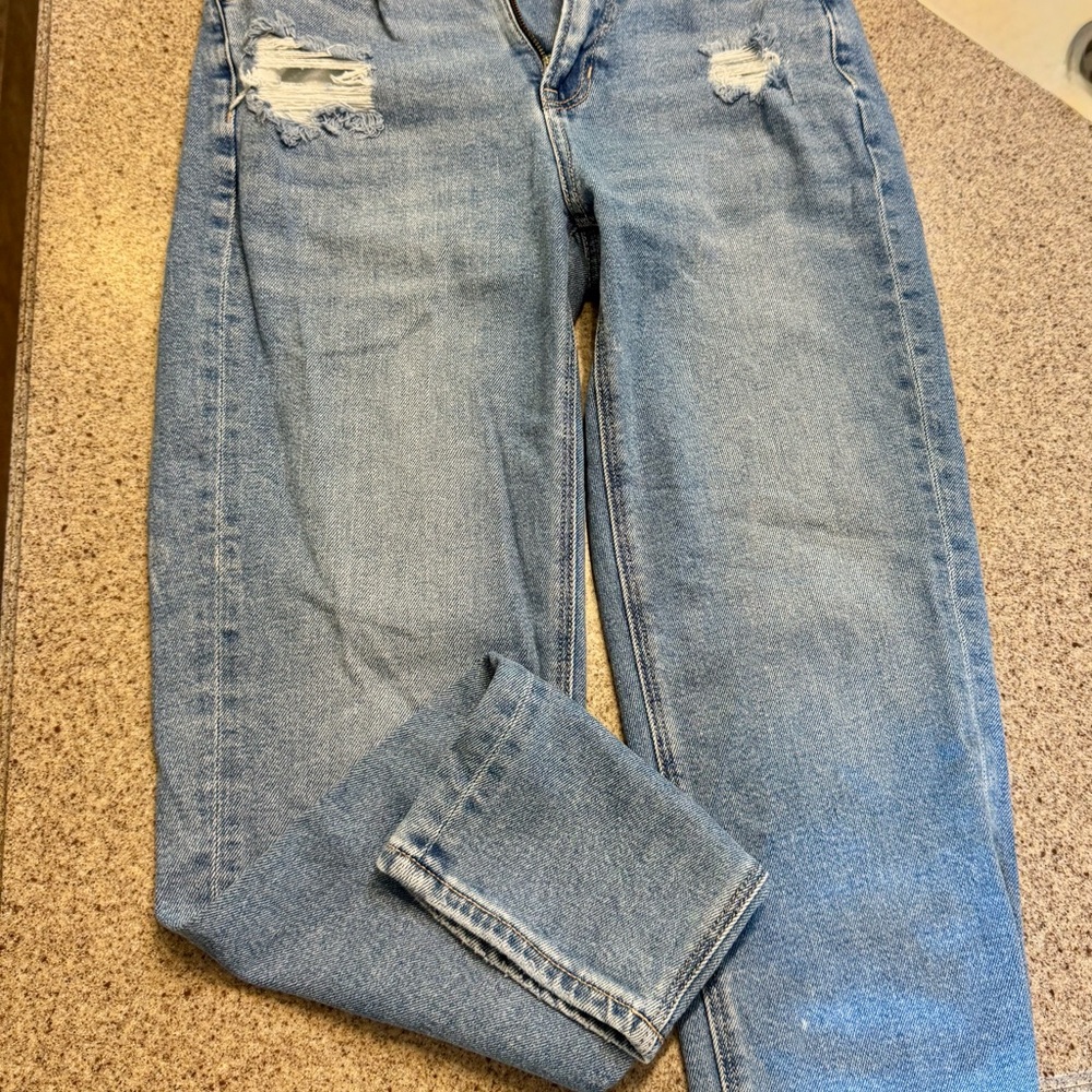 Distressed Blue Jeans